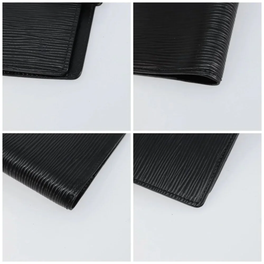 LOUIS VUITTON Epi Agenda PM Day Planner Cover Black R20052 LV Auth BA8369